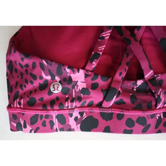 Lululemon 3-Pc Set Sz 6/4 Cheetah Camo Magenta/Purp Sculpt Tank Shorts Sport Bra - Picture 13 of 16